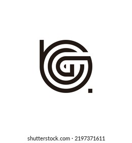 Letter b and G double geometric symbol simple logo vector