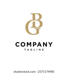 Letter B G Monogram Elegant Logo Icon Vector