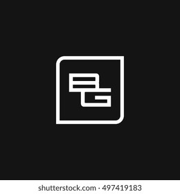The letter B and G Monogram With Frame Square. Logo Design Template white