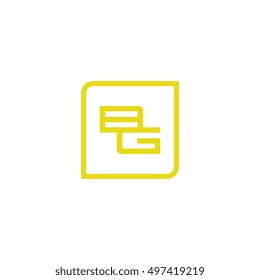 The letter B and G Monogram With Frame Square. Logo Design Template Yellow