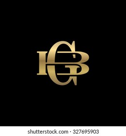 letter B and G monogram golden logo