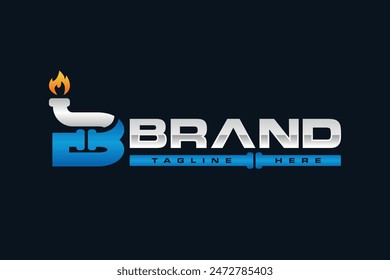 letter B gas pipe logo