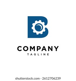 Letter B Gear Mechanical Logo Icon Vector