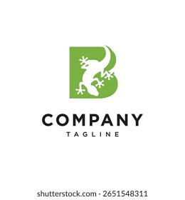 Letter B Gecko Logo Icon Vector