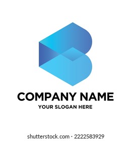 Letter B Geometric Abstract Logo Design