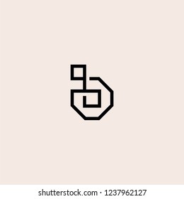 letter B geometric logo vector icon