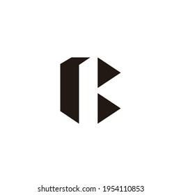 letter b geometric simple triangle basic shape logo vector