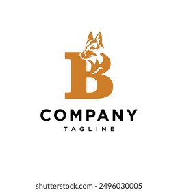 Letter B German Shepherd Logo Icon Vector