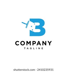 Letter B Glass cleaning logo icon vector template.eps