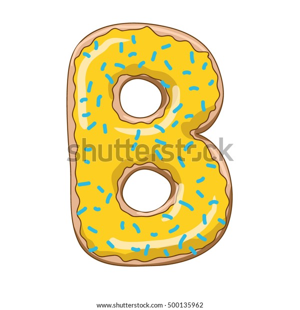 Letter B Glazed Donut Stock Vector (Royalty Free) 500135962