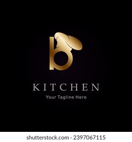 Letter B Gold Kitchen Logo Vorlage Vektorgrafik 