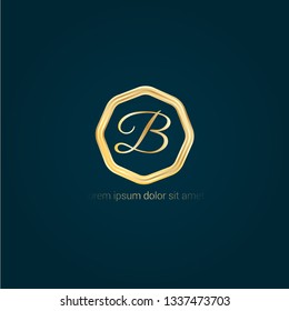 letter B gold logo concept. Designed for your web site design, logo, app, UI