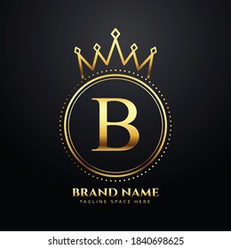 Letter B Gold Luxury Crown 로고 스톡 벡터(로열티 프리) 1840698625 | Shutterstock