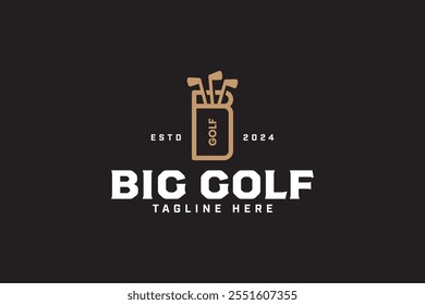 letter B with golf bag and stick modern logo design. letter B with golf club and bag elegant logo design set for golfer, golf club sport and tournament