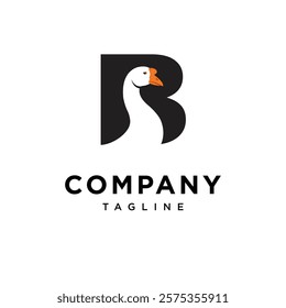 Letter B Goose Logo Icon Vector