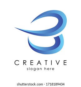 Buchstabe B Gradienten 3d Symbol Logo Vektorelement blau gefärbt. Premium-Logo für große Marken oder Unternehmen