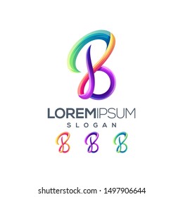 letter B gradient color logo design