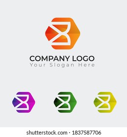 Letter B gradient colorful logo design template, Creative minimalist B letter logo 