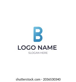 Logo de gradiente de letra B con color azul 