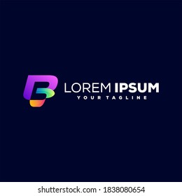 diseño de logotipo de degradado de letra b