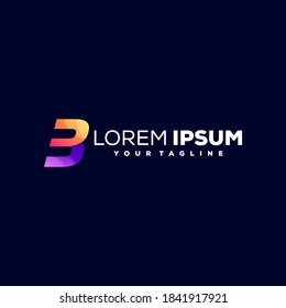 diseño de logotipo de degradado de letra b