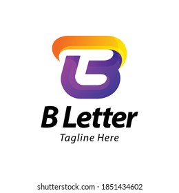 letter b gradient logo design