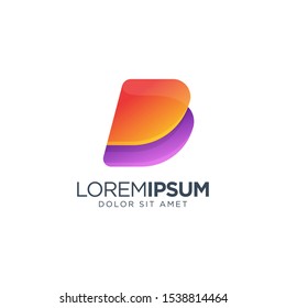 Letter B Gradient Logo Template