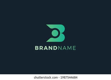 Letter B green color targeted logo