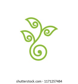 letter b green plant logo vector