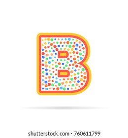 Letter b with group of dots and stroke vector icon. Sign design template. Logo design vector illustration isolated on white background