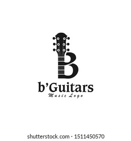 Letter b Guitar style logo design