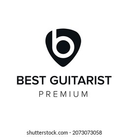letter B guitarist logo icon vector template