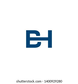 letter B H icon logo design concept