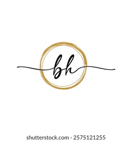 Letter B H Initial Beauty Logo Template