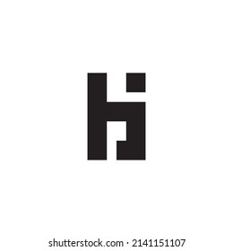 
Letra b, H y j símbolo cuadrado simple vector