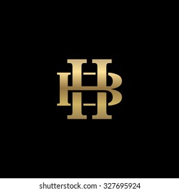 letter B and H monogram golden logo