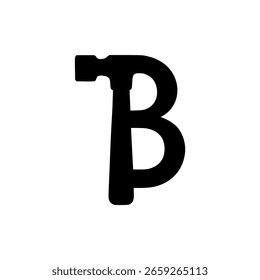 letra B martelo construção logotipo vetor ilustração modelo design