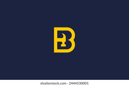 letter b with hammer logo icon design vector design template inspiration