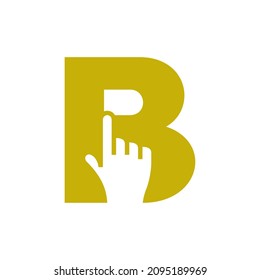 Letter B with a hand click ready to use
