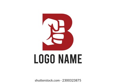 Letter B and hand fist concept. Very suitable for symbol, logo, company name, brand name, personal name, icon and many more.