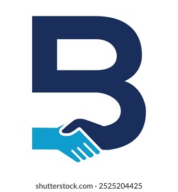 Letter B Hand Shake logo icon vector template.eps
