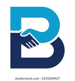 Letra B Hand Shake logo icon Vector Plantilla.eps
