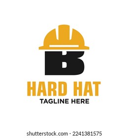 Letter B Hard Hat Logo Design Template Inspiration, Vector Illustration.
