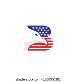 plantilla de logotipo Bhalk and Flag usa