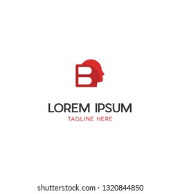 Letter B With Head Human Creative Vector Logo Design