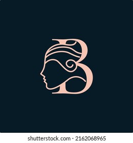 Letter B Head Women Beauty Logo Stock Vector (Royalty Free) 2162068965 ...