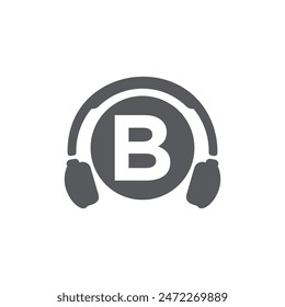 Letter B Headphone logo icon vector template.eps
