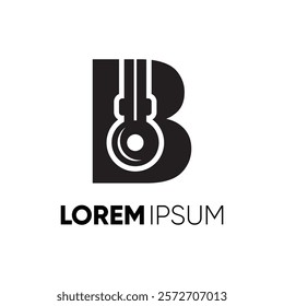 Letter B Headset Logo Design Vector Icon Graphic Emblem Symbol Illustration