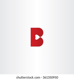 letter b with heart inside logo vector icon element