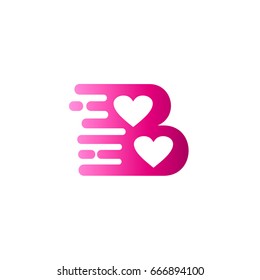 Letter B With Heart Logo